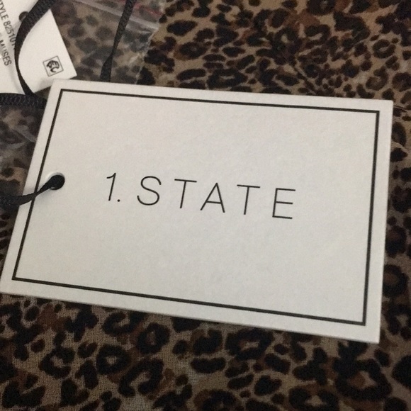 1-State Plus Size Printed Chiffon-Sleeves Top New With Tag Size 1X . - Picture 3 of 5